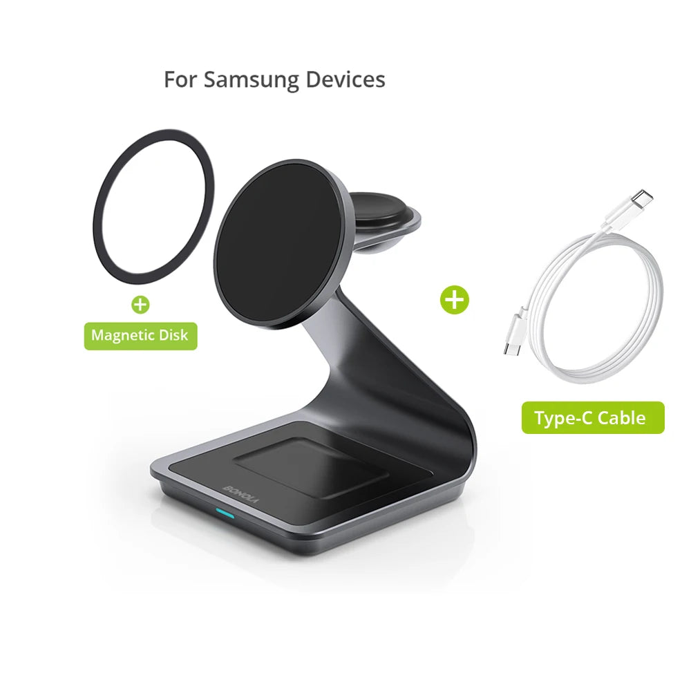 Magnetic 3-in-1 Samsung Wireless Charger