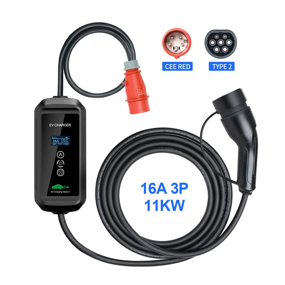11KW 16A Portable EV Charger