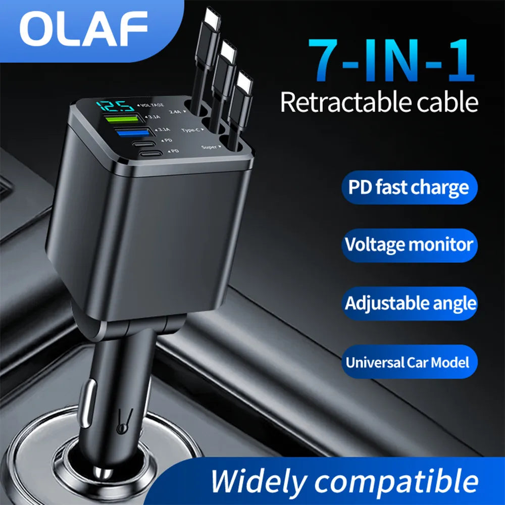 7-in-1 Retractable Car Charger