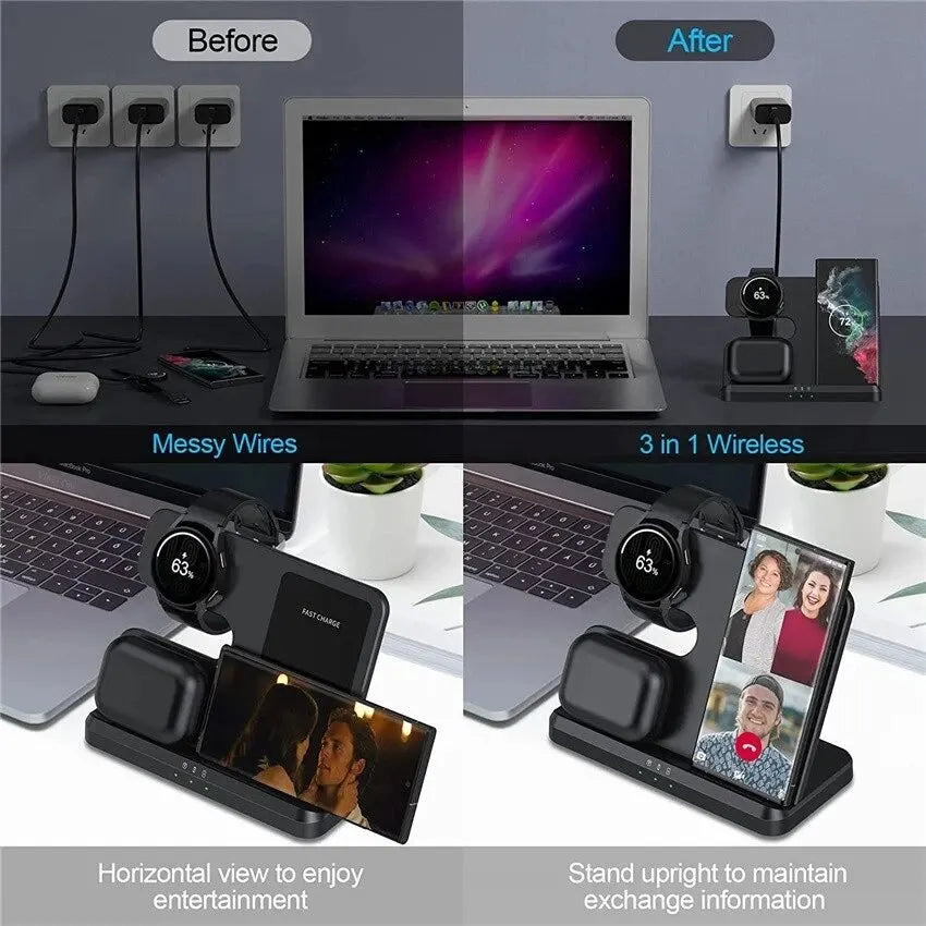 3-in-1 Wireless Charging Dock Station