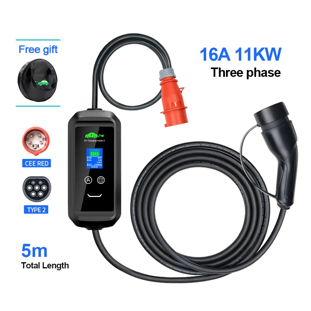 11KW 16A Portable EV Charger
