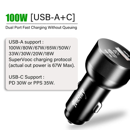 SuperVOOC 100W Car Phone Charger