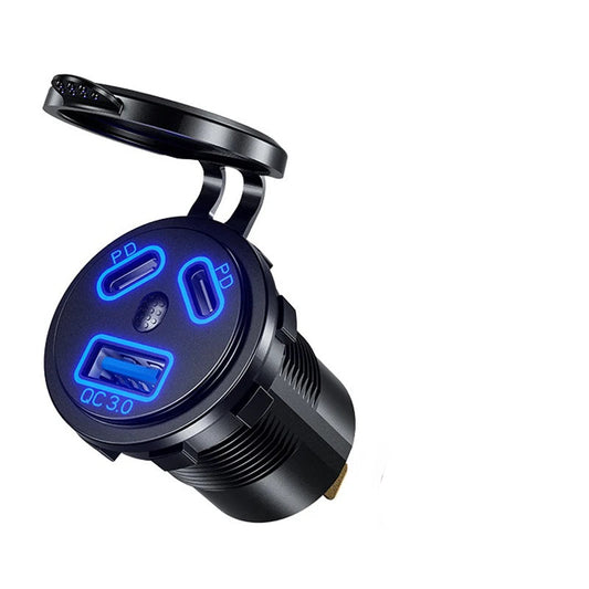 12V/24V 108W 3-Port USB Car Charger Socket