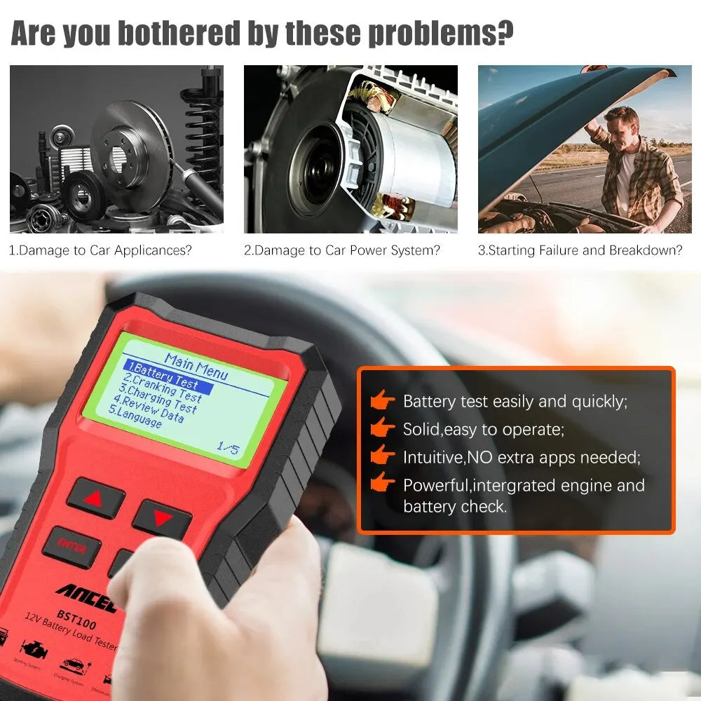 12V Car Battery Tester Analyzer