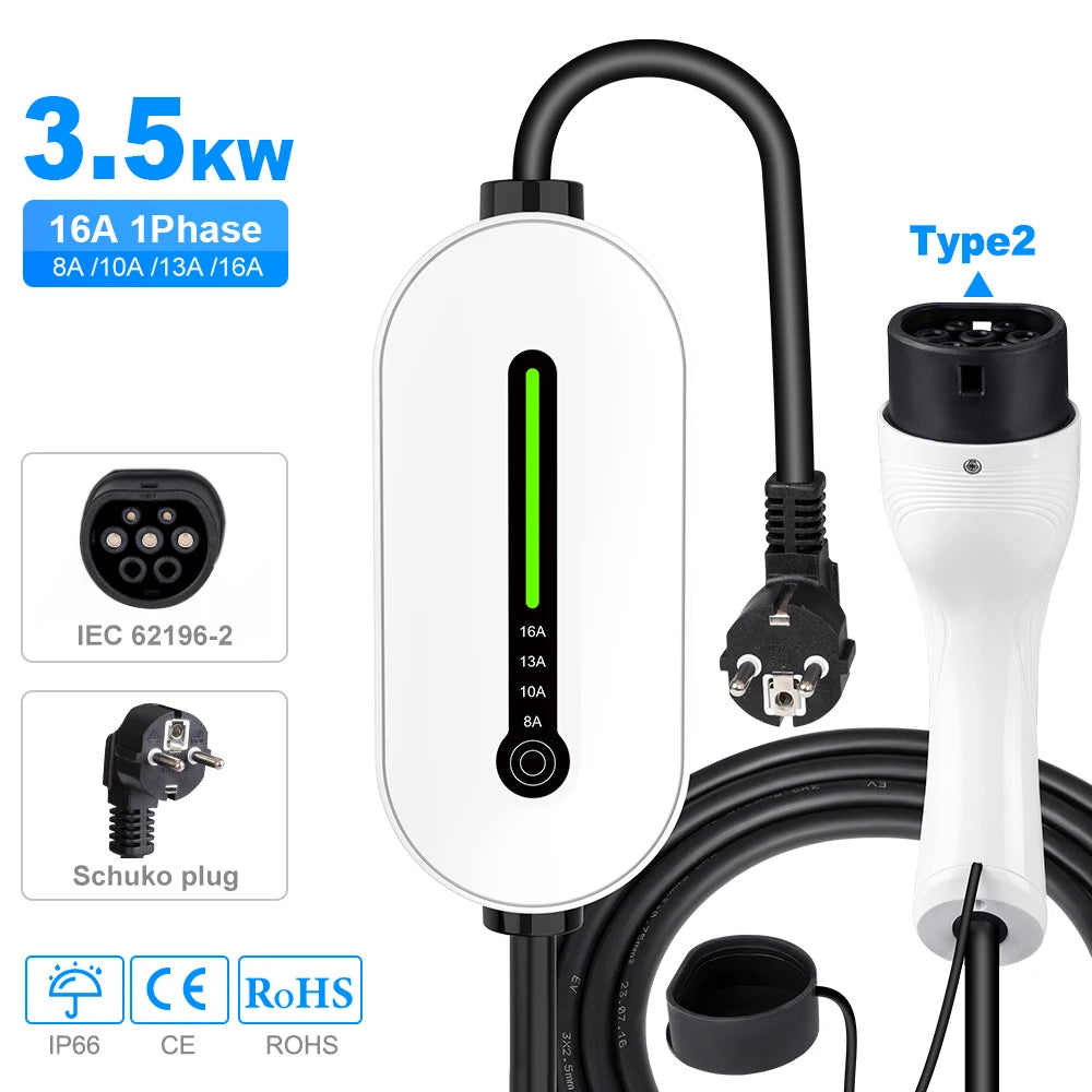 Portable 3.5KW EV Charger Station