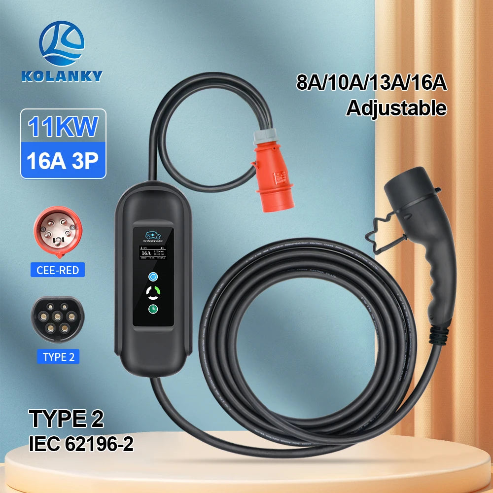 11KW 16A Portable EV Charger