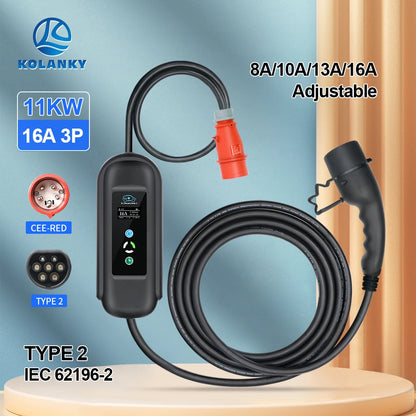 11KW 16A Portable EV Charger