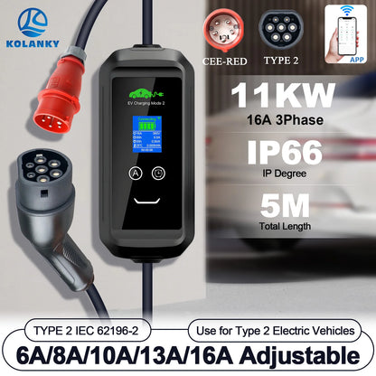 Portable 11KW EV Charger Wallbox
