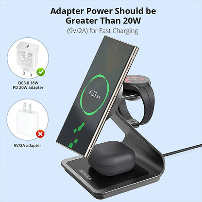 Magnetic 3-in-1 Samsung Wireless Charger