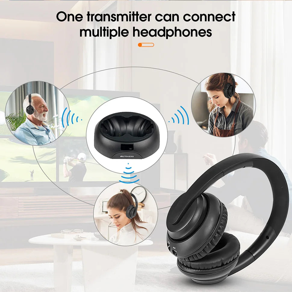 Wireless TV Headphone with Transmitter