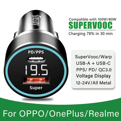 SuperVOOC 100W Car Phone Charger