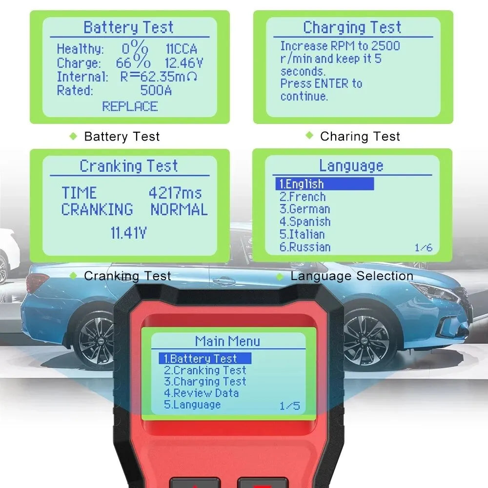 12V Car Battery Tester Analyzer